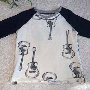 Burt’s Bees Baby Guitar Shirt 6-9M Organic Cotton Black & Cream